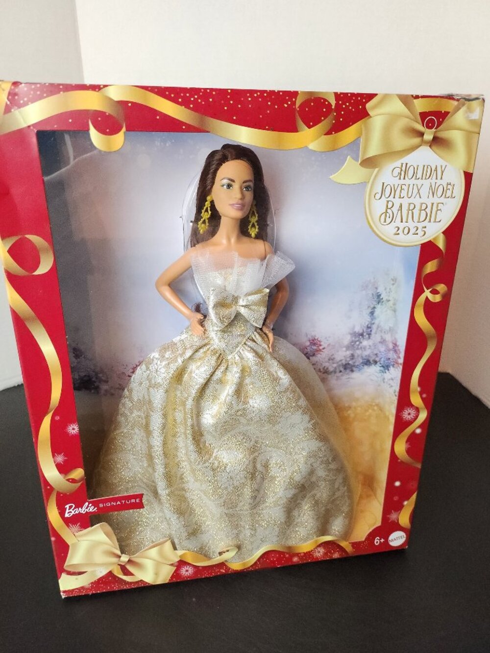 Holiday Barbie 2025 Signature Doll Brunette Gold Gown NRFB Mattel JBH97